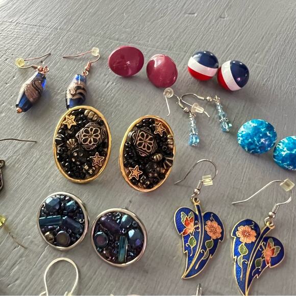 Earrings Lot Beaded Gold & Silver Tone - Picture 3 of 6